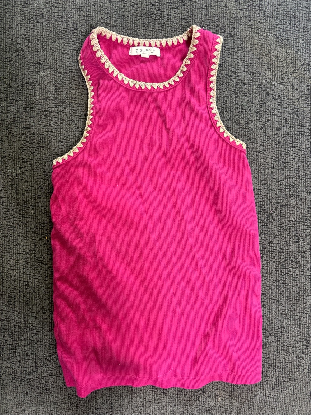 Z Supply Women’s Fuchsia Tank with Cream Trim